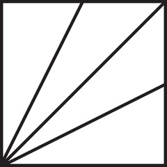 Grid structure in square format combining diagonal and vertical separations across the layout.