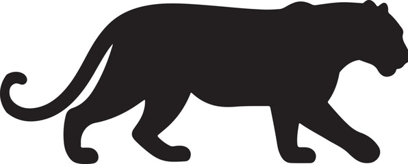 African Leopard Silhouette Vector Illustration