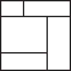 Obraz premium Vertical grid structure with two columns and rows of unequal height inside a rectangular square.