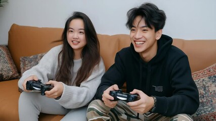 Playing Video Games Together on a Couch for Fun and Connection