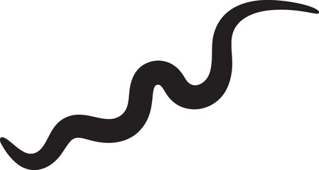 Filarial Worm Silhouette Vector Illustration