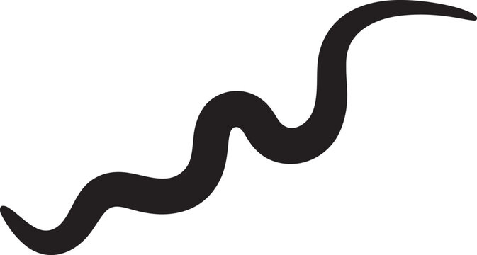 Filarial Worm Silhouette Vector Illustration
