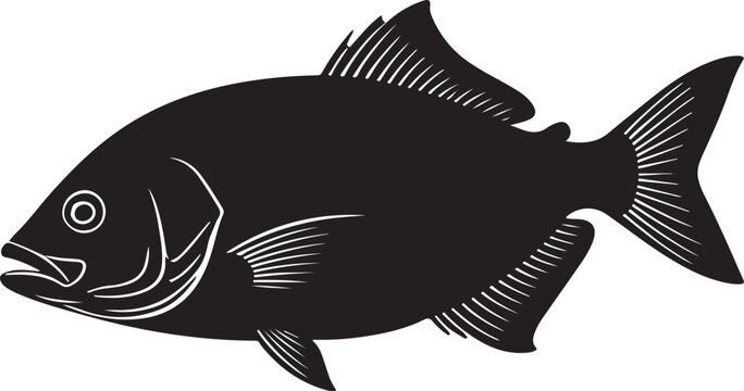 Galjoen Fish Silhouette Vector Illustration