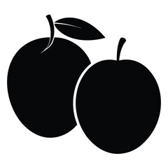 Silhouette of Apple – Black Vector Icon Isolated on White Background