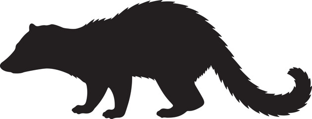 Malabar Civet Silhouette Vector Illustration