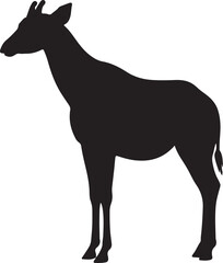 Okapi Silhouette Vector Illustration