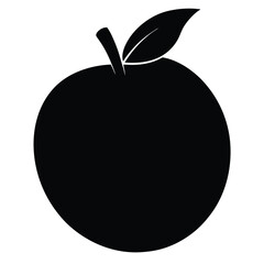 Silhouette of Apple – Black Vector Icon Isolated on White Background