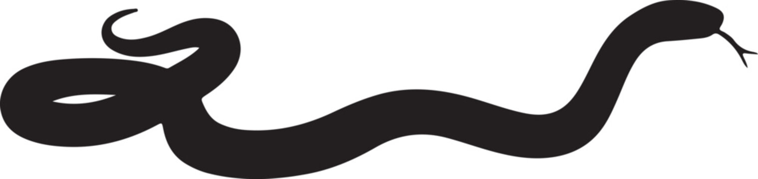 Racer Snake Silhouette Vector Illustration
