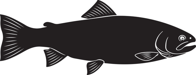 Rainbow Trout Silhouette Vector Illustration