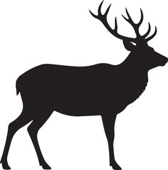 Red Deer Silhouette Vector Illustration
