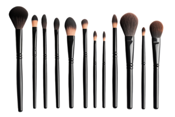 Professional makeup brush set elegant black handles various sizes perfect for flawless application