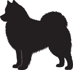 Samoyed Dog Silhouette Vector Illustration