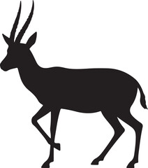 Sand Gazelle Silhouette Vector Illustration