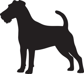 Tenterfield Terrier Dog Vector Silhouette on White Background