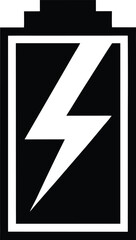 vector lightning bolt inside a battery on white backgroud.eps