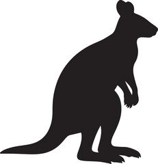 Wallaroo silhouette on white background
