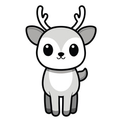 Cartoon deer cute baby reindeer big eyes smallant.5.eps