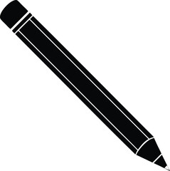 vector pencil with sharp tip and eraser on white backgroud