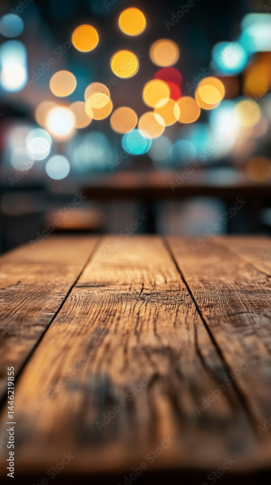 Poster Close-up of rustic brown wood texture, showcasing a weathered surface with visible grain, ideal for product display or background use, suggesting warmth and authenticity