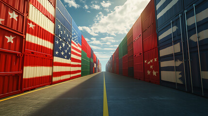 Fototapeta premium American Protectionism Policy with Government Taxation Concept