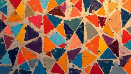 Abstract Delaunay Voronoi trianglify color diagram background illustration
