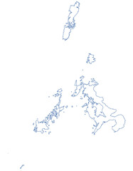 長崎県　地図　白　イラスト