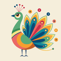 Obraz premium A captivating-minimalist-illustration-of-a-vibrant 