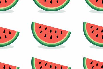 Seamless Watermelon Pattern with pieces of Watermelon