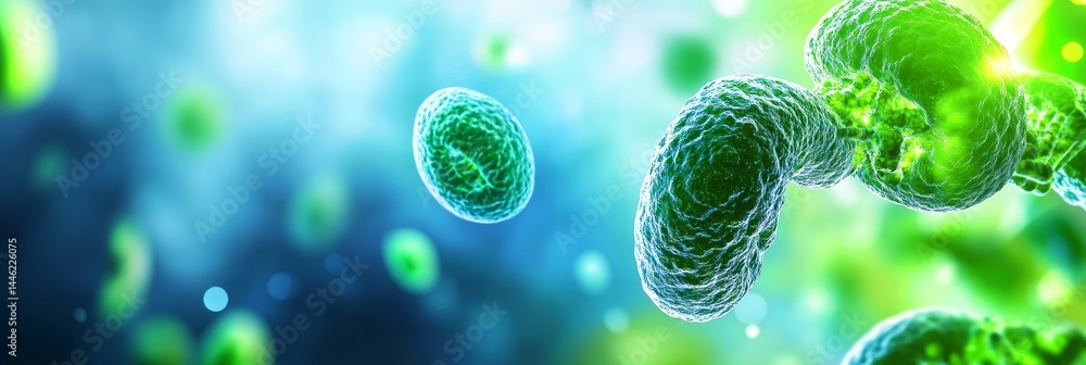 Poster microscopic bacterial dna replication in e. coli - visualizing circular bacterial dna within an e. c