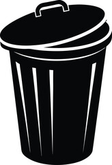 vector trash bin with lid open on white background 