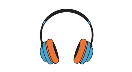 Headphones on white background