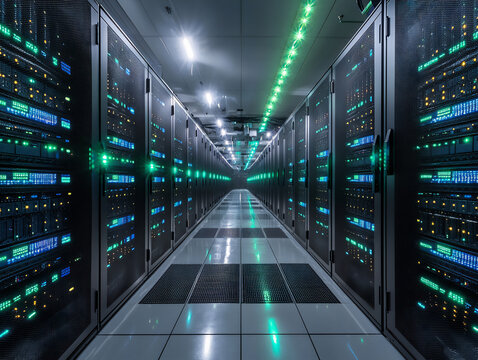 pulsating lights in underground data center