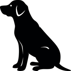 Sitting Dog Silhouette – Pet Animal Vector Clipart.