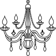 vector illustration of a chandelier