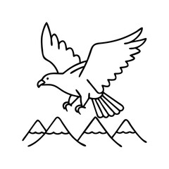 eagle soaring icon, eagle soaring vector illustration-simple illustration of eagle soaring, perfect for eagle soaring logos and icons