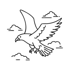 eagle soaring icon, eagle soaring vector illustration-simple illustration of eagle soaring, perfect for eagle soaring logos and icons