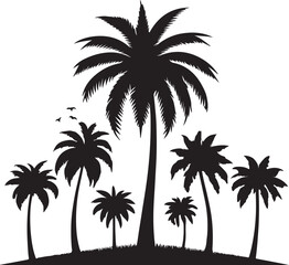Palm Tree and Beach Path  vector, illustration