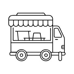 food truck icon, food truck vector illustration-simple illustration of food truck, perfect for food truck logos and icons