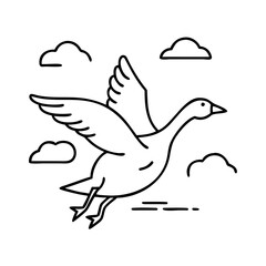 goose flying south icon, goose flying south vector illustration-simple illustration of goose flying south, perfect for goose flying south logos and icons