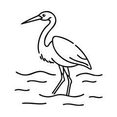 heron wading in water icon, heron wading in water vector illustration-simple illustration of heron wading in water, perfect for heron wading in water logos and icons