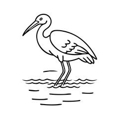 Obraz premium heron wading in water icon, heron wading in water vector illustration-simple illustration of heron wading in water, perfect for heron wading in water logos and icons