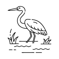 heron wading in water icon, heron wading in water vector illustration-simple illustration of heron wading in water, perfect for heron wading in water logos and icons