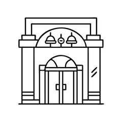 Fototapeta premium high end restaurant entrance icon, high end restaurant entrance vector illustration-simple illustration of high end restaurant entrance, perfect for high end restaurant entrance logos and icons