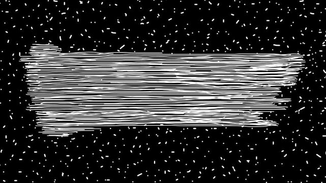 White wiggly hand drawn paint brush stroke dotted background on alpha