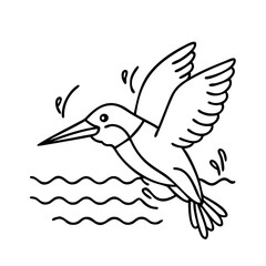 kingfisher diving icon, kingfisher diving vector illustration-simple illustration of kingfisher diving, perfect for kingfisher diving logos and icons