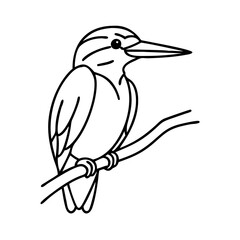 Obraz premium kingfisher perched on branch icon, kingfisher perched on branch vector illustration-simple illustration of kingfisher perched on branch, perfect for kingfisher perched on branch logos and icons