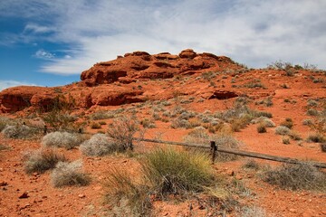 Spring View of the Red Rocks of Pioneer Park in St. George Utah.
