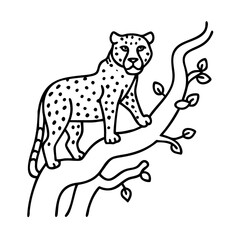leopard in a tree icon, leopard in a tree vector illustration-simple illustration of leopard in a tree, perfect for leopard in a tree logos and icons