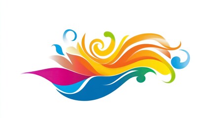 Abstract Colorful Swirls and Waves Design for Creative Projects