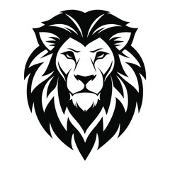 Lion Head Monochromatic, Regal Animal, Strength Symbol, Wildlife Feline